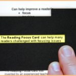 Shorter Reading Focus Card (Model #001) can be used w/ regular-sized paperbacks & books w/ 2 columns of text per page.